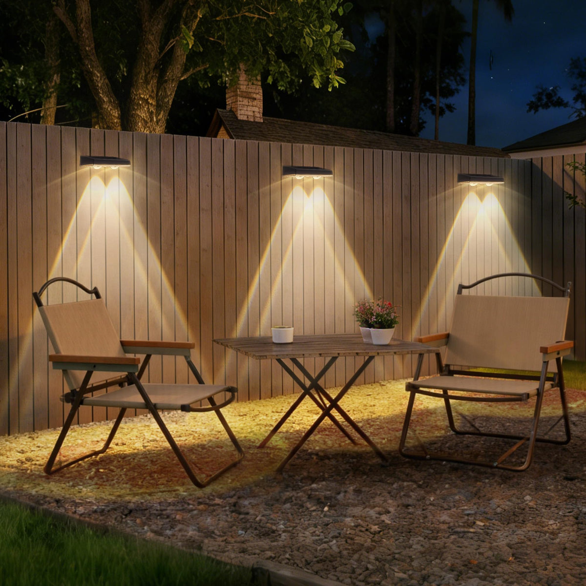 Delaiglow Aplique Pared Exterior - Paquete de 6 Luces Solares Impermeables con 3 Modos de Color y 10h Iluminación Automática, Luz Solar para Jardín, Terraza, Patio