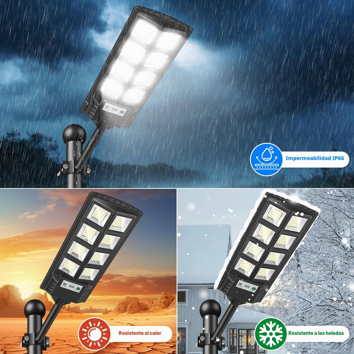 PEAKRO Farolas Solares Exteriores, 600W Potente Luz Solare Exterior con Sensor de Movimiento,Control Remoto, 6500K LED Focos Solares Exterior Impermeable Lampara Solar para Jardín Garaje, 2 Paquete