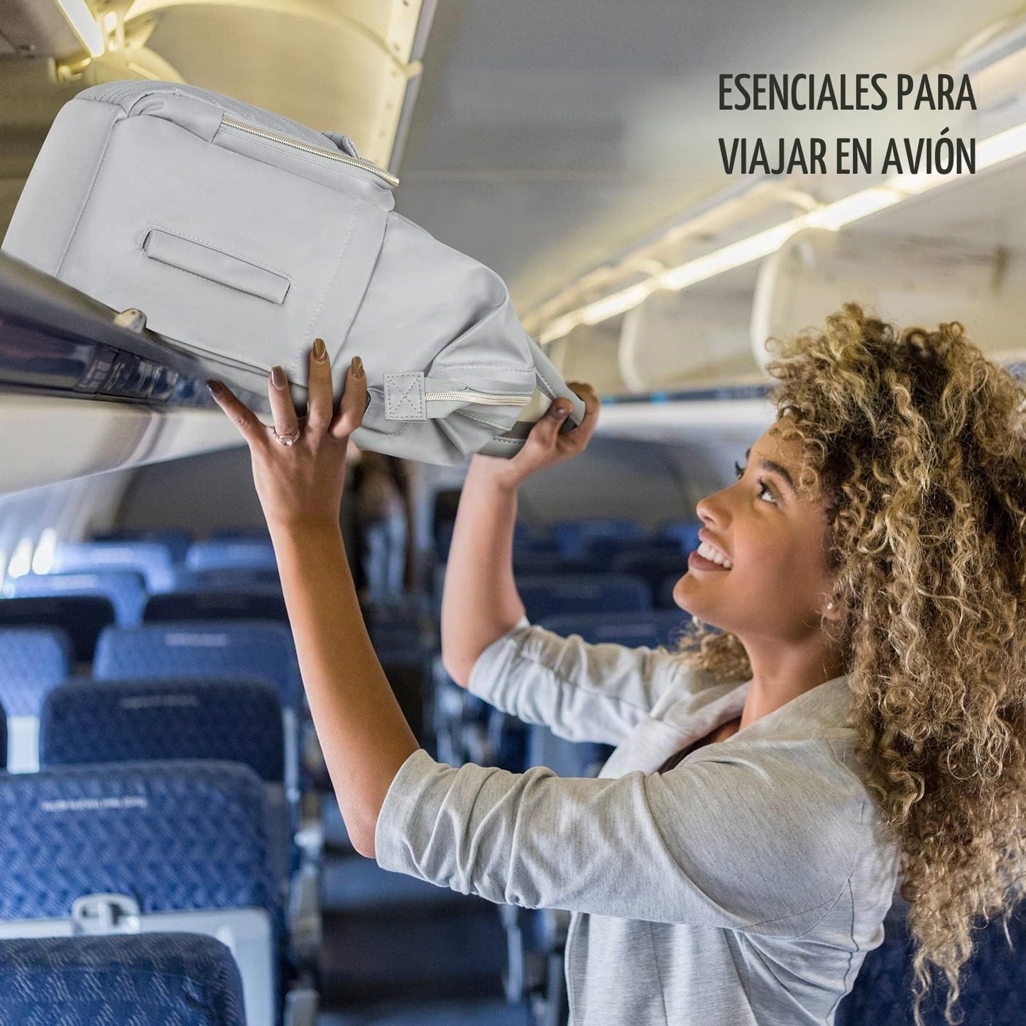 RJEU Mochila Viaje Mujer,Impermeable Mochila Ordenador Portatil para Profesora,Enfermera Trabajo,Mochila Escolar para Adolescentes,Regalos para Mujeres,Gris