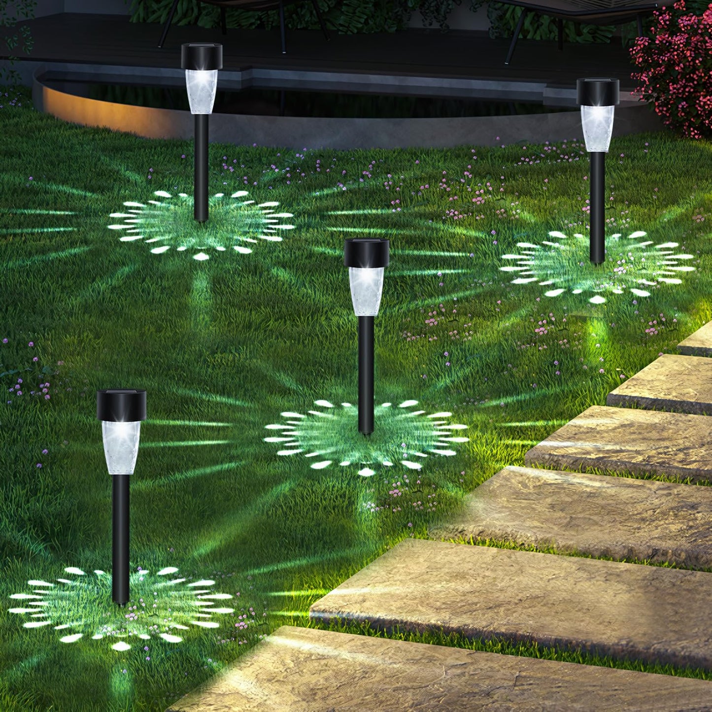 Aigostar 12 Uds Luz Solares Exterior Jardin, Luces LED Solar de Césped