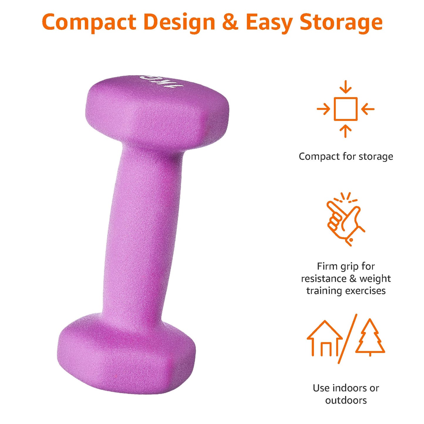 Amazon Basics Neoprene Dumbbell Pair, 2 kg, Pink