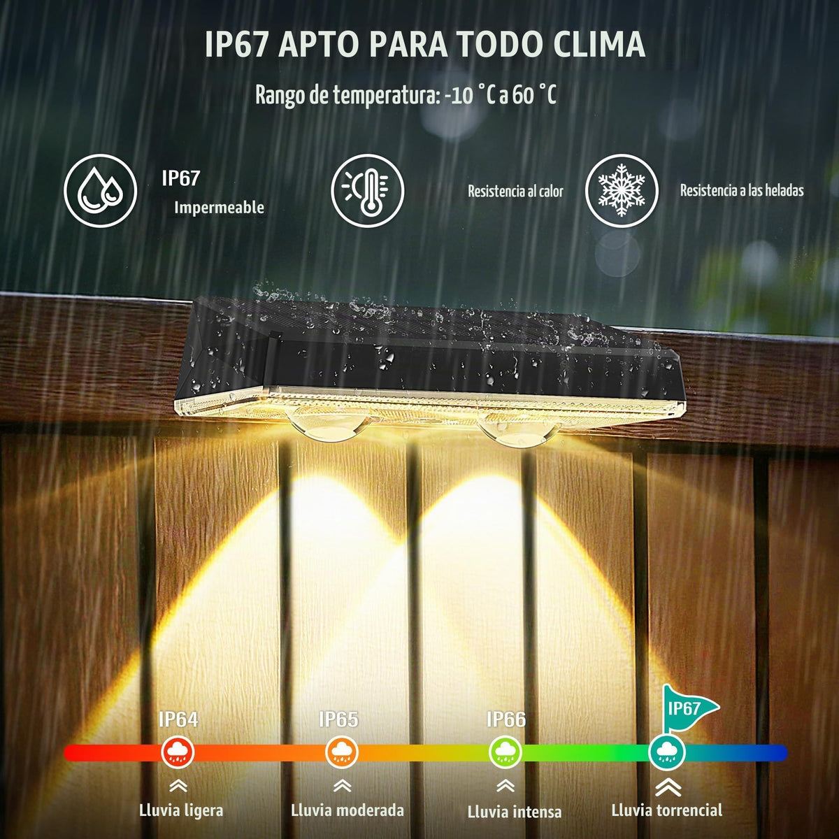 Delaiglow Aplique Pared Exterior - Paquete de 6 Luces Solares Impermeables con 3 Modos de Color y 10h Iluminación Automática, Luz Solar para Jardín, Terraza, Patio