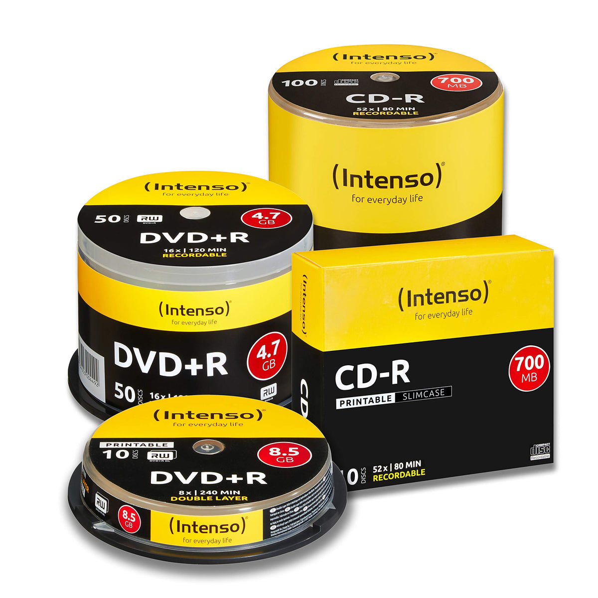 Intenso 1801125 CD en Blanco CD-R 700 MB 50 Pieza, CD-RW vírgenes (CD-R, 700 MB, 50 Pieza, 120 mm, 80 min, 1x) (Paquete de 2)