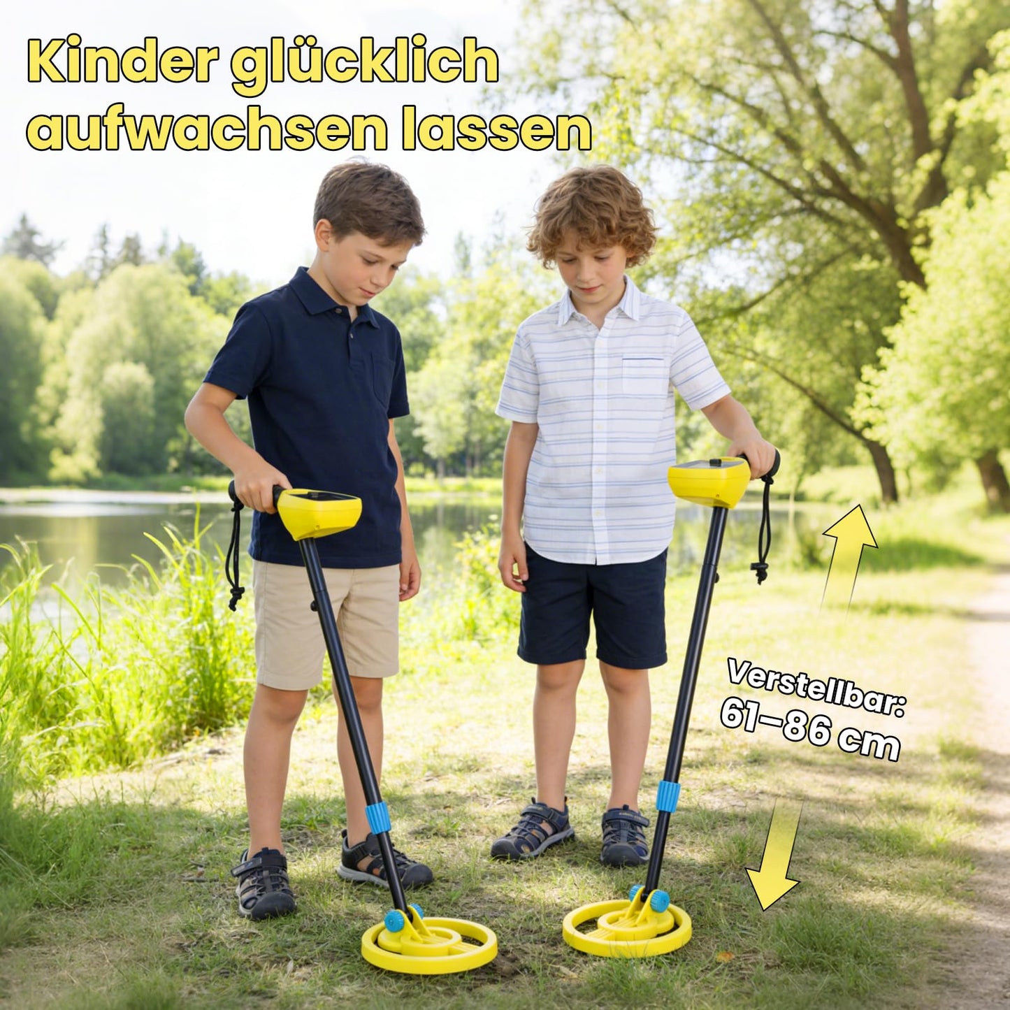 FIVAVA Detector de metales para niños, alta precisión y pantalla LED, ligero y portátil con longitud ajustable, set para principiantes para niños de 3 a 12 años, para niños y niñas