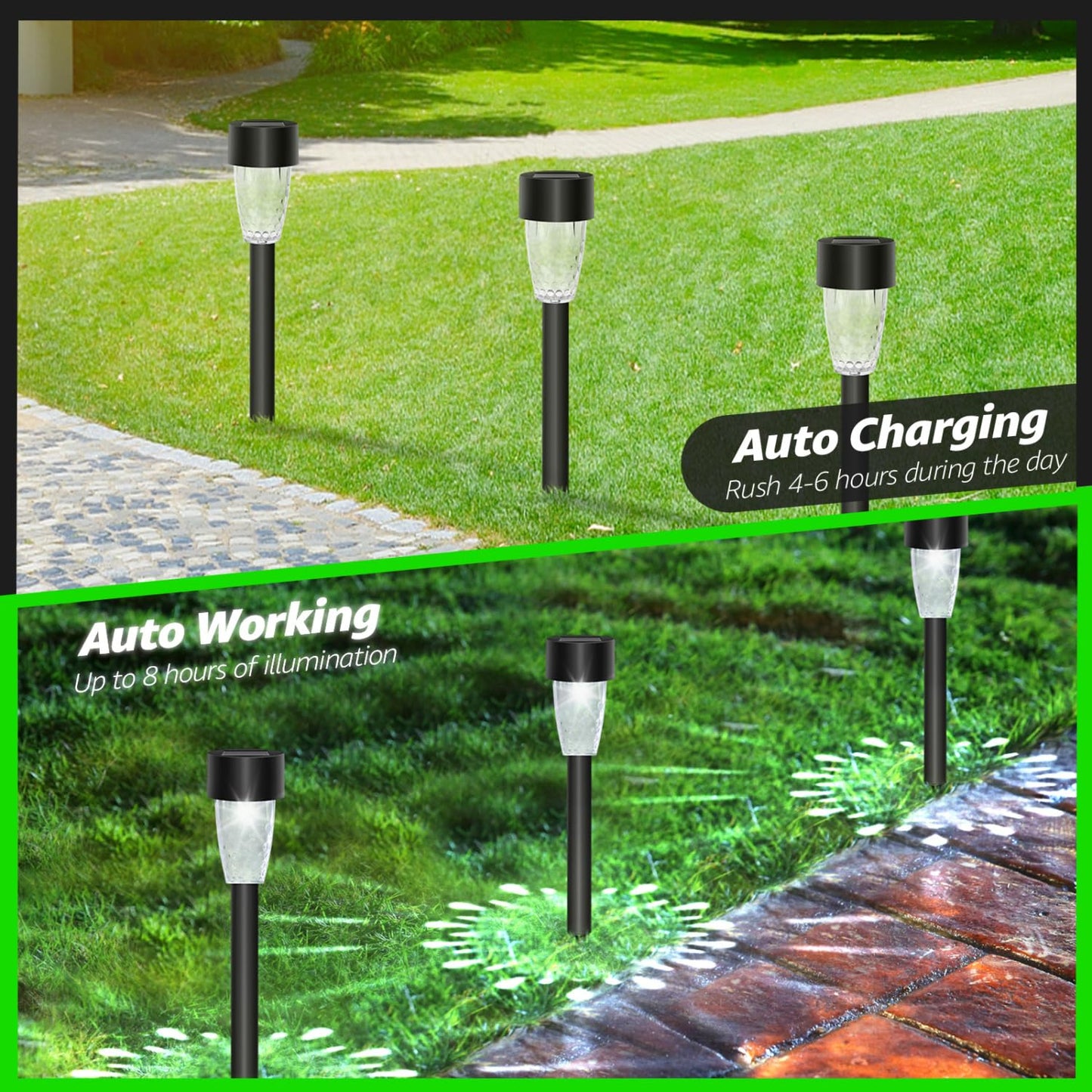 Aigostar 12 Uds Luz Solares Exterior Jardin, Luces LED Solar de Césped
