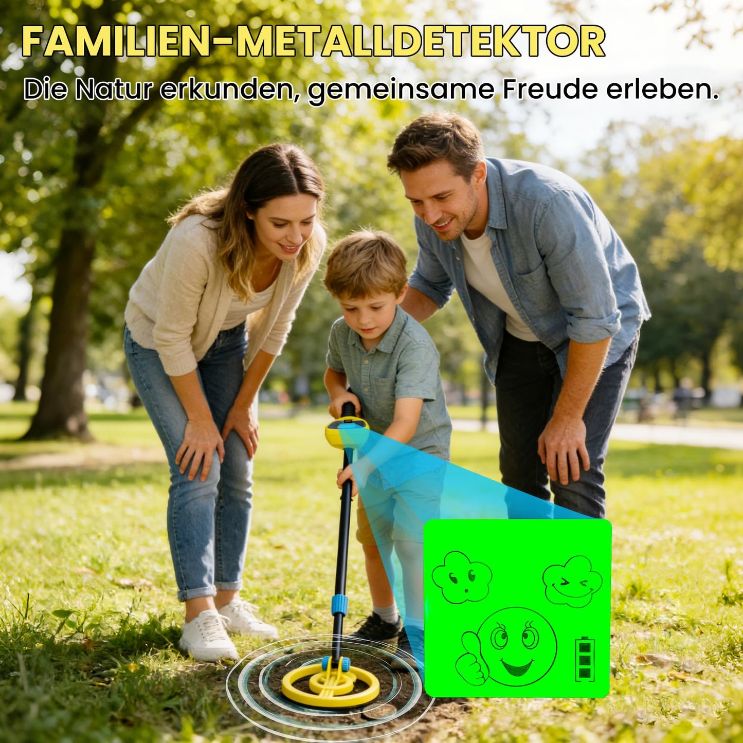 FIVAVA Detector de metales para niños, alta precisión y pantalla LED, ligero y portátil con longitud ajustable, set para principiantes para niños de 3 a 12 años, para niños y niñas