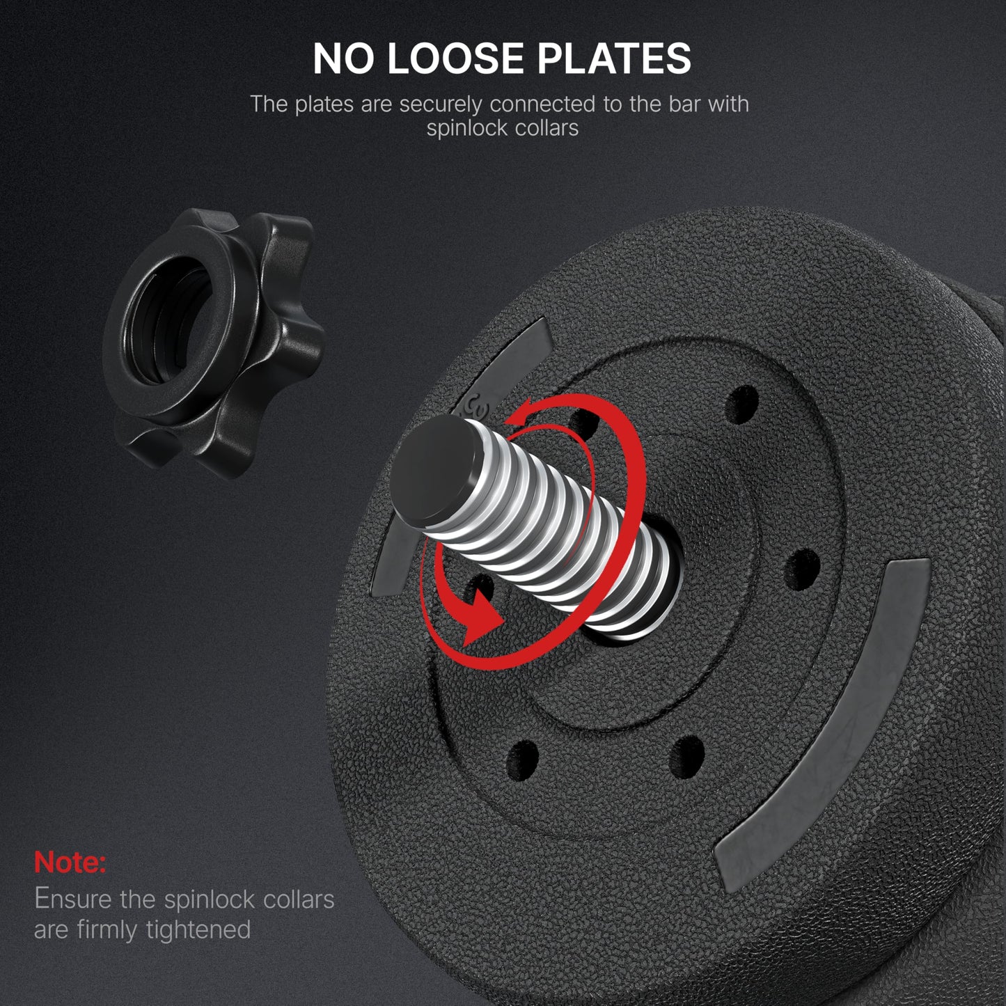 Yaheetech Mancuernas Ajustables 2x15 kg Pesos Fitness Entrenamiento con Barras de Acero y Discos Juego de Pesas Musculacion con Cerraduras de Estrella